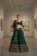 Thumbnail for Lehenga Mart Designer Indian Wedding Lehenga Choli-Green - Distacart
