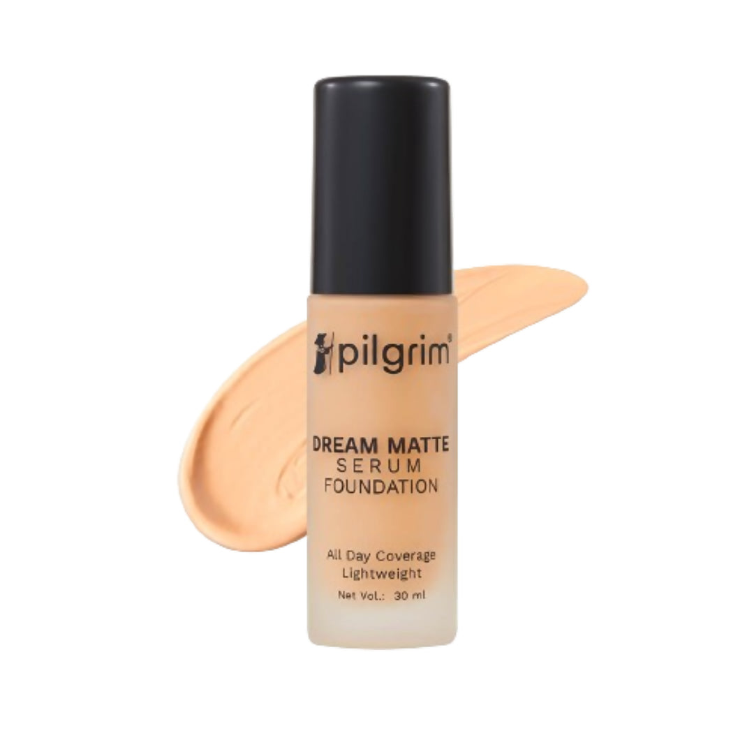 Pilgrim Dream Matte Serum Foundation With Matte & Poreless All Day Coverage Lightweight - Natural Almond - Distacart