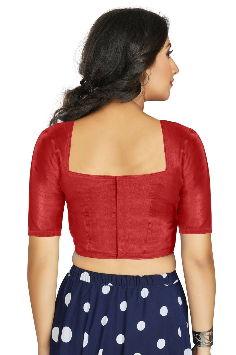 Aastha Fashion Women's Red Art Silk Designer Traditional Readymade Blouse - Distacart