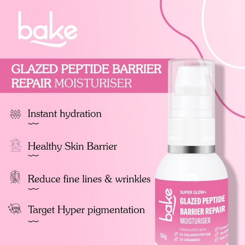 Bake Super Glow+ Glazed Peptide Barrier Repair Moisturizer - Distacart