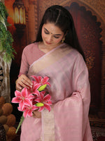 Thumbnail for Astita Organza Light Pink Saree