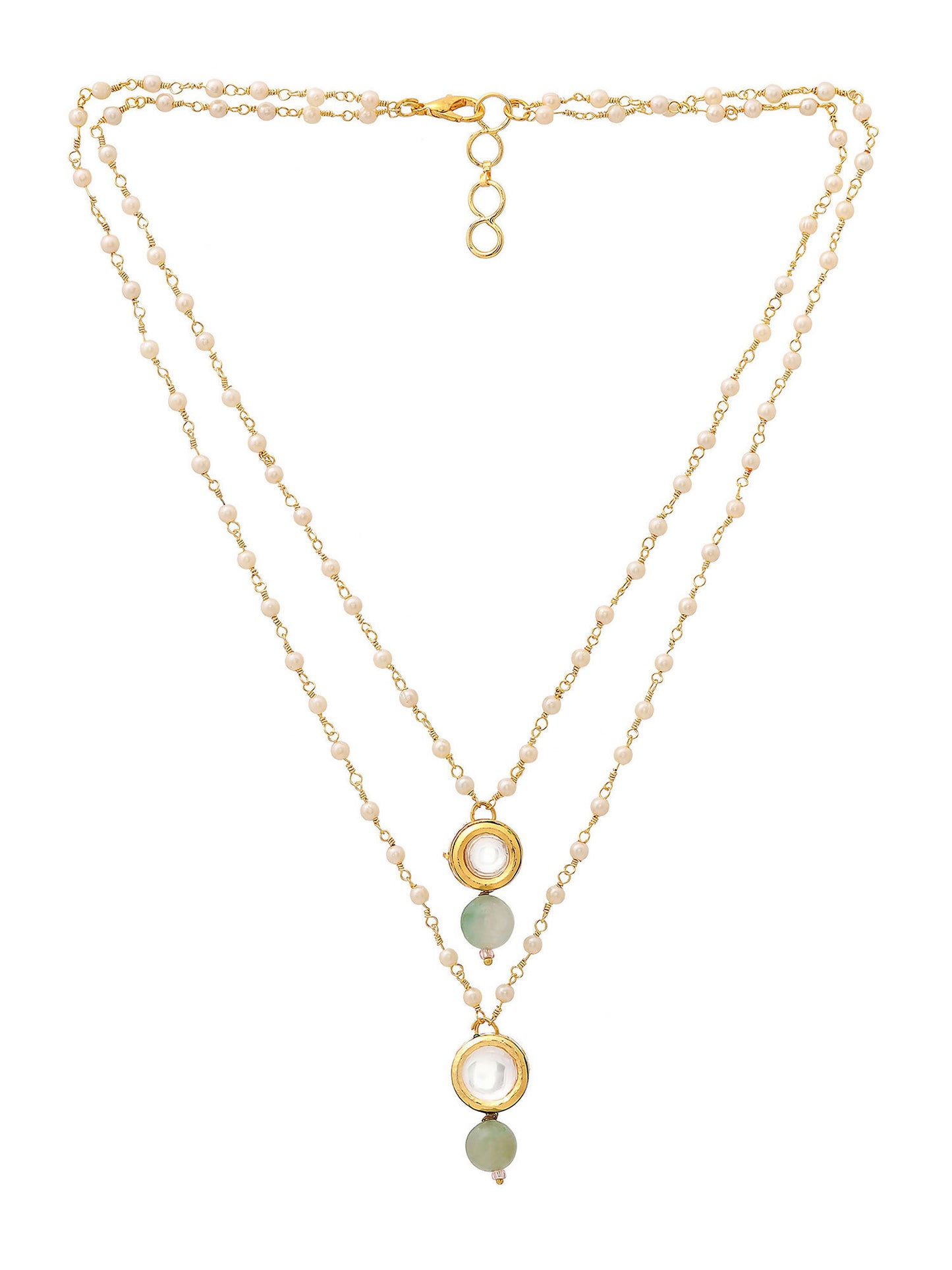 Ruby Raang Green Aventurine & Kundan Necklace - Distacart