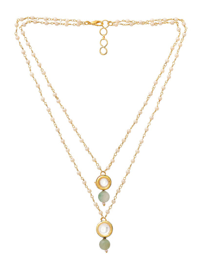 Ruby Raang Green Aventurine & Kundan Necklace - Distacart