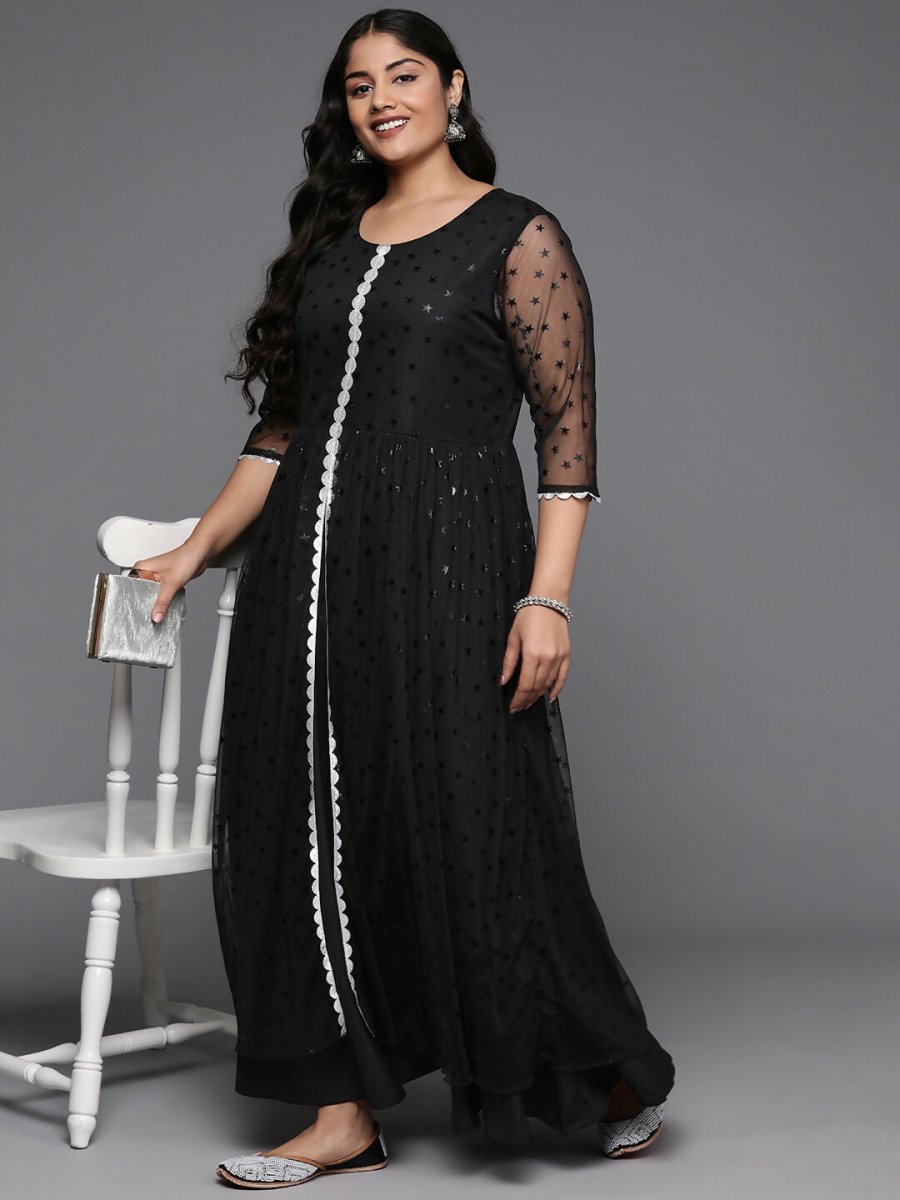 Ahalyaa Women's Traditional wear Ethnic Dress - Black - Distacart