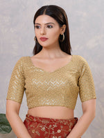 Thumbnail for Joban Fashion Women Silk Gold Stitched Blouse - Distacart