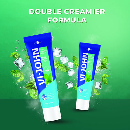 VI-JOHN Dermatologically Tested Vitamin-E enriched Anti Bacterial Mint & Marine Shaving Cream - Distacart