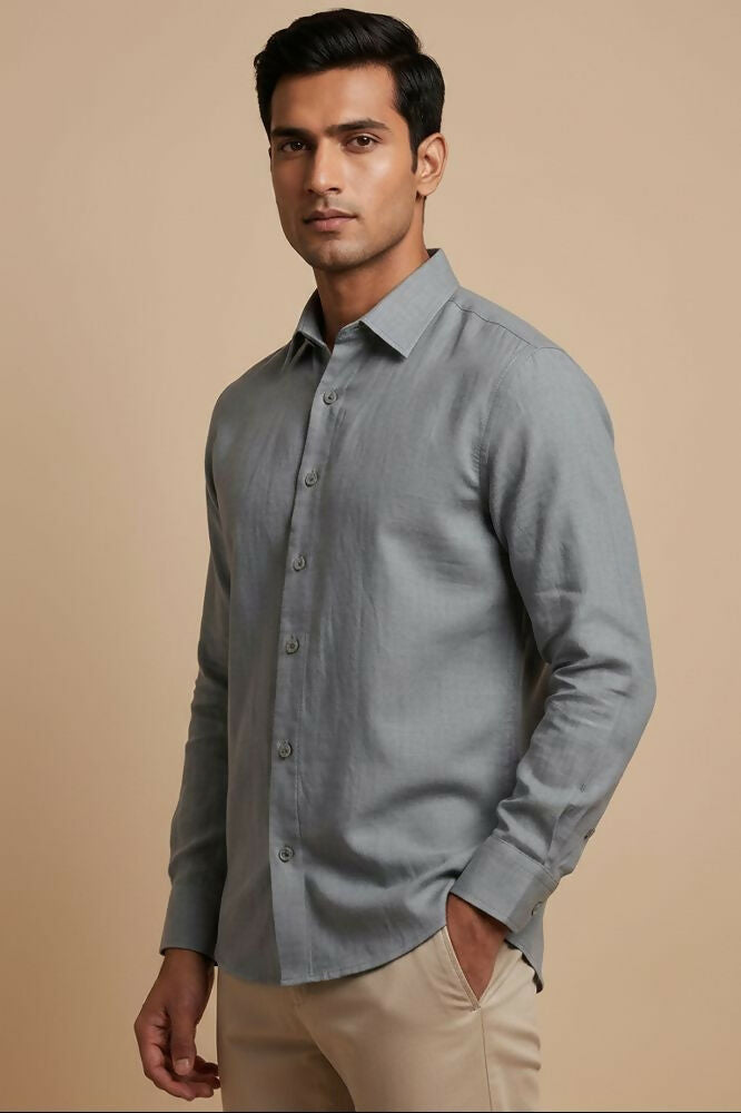 Driftline — Grey Cotton Shirt by Hilo Design - Dista