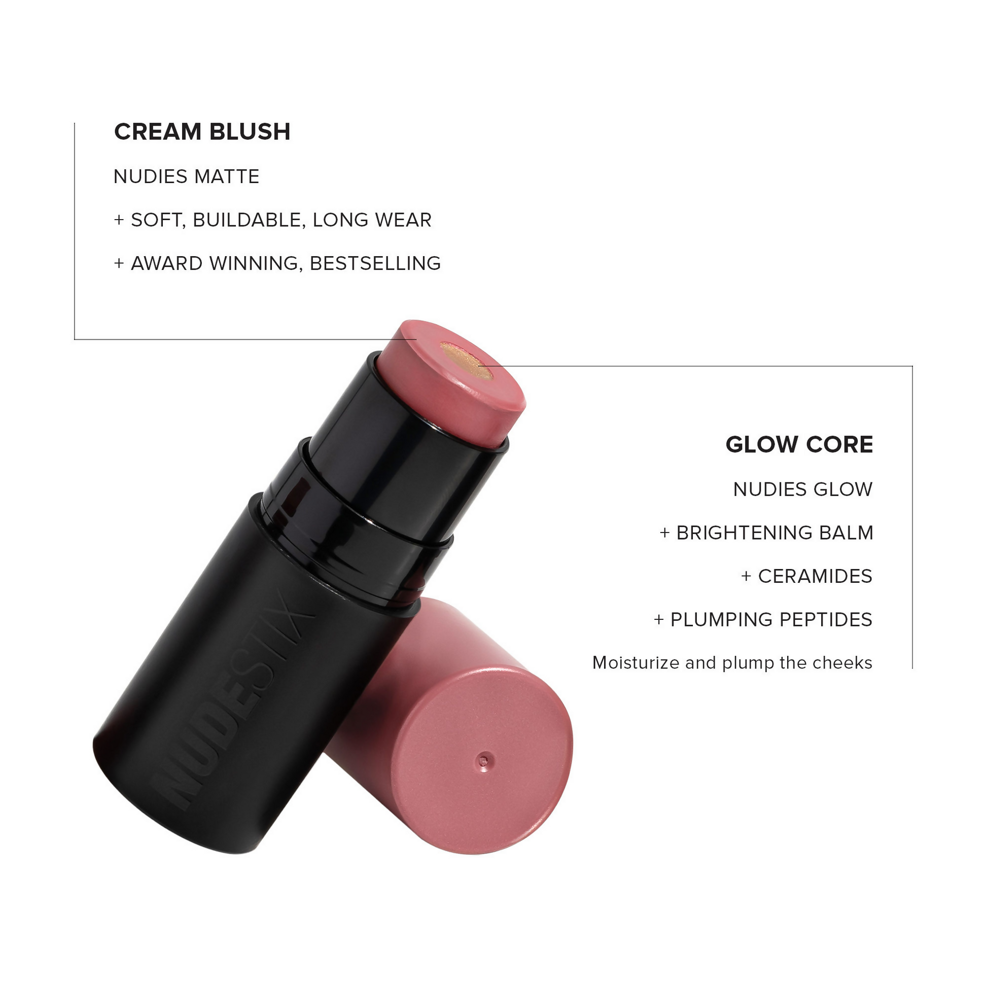 Nudestix Nudies Matte + Glow Core All Over Face Blush - Pink Ice - Distacart