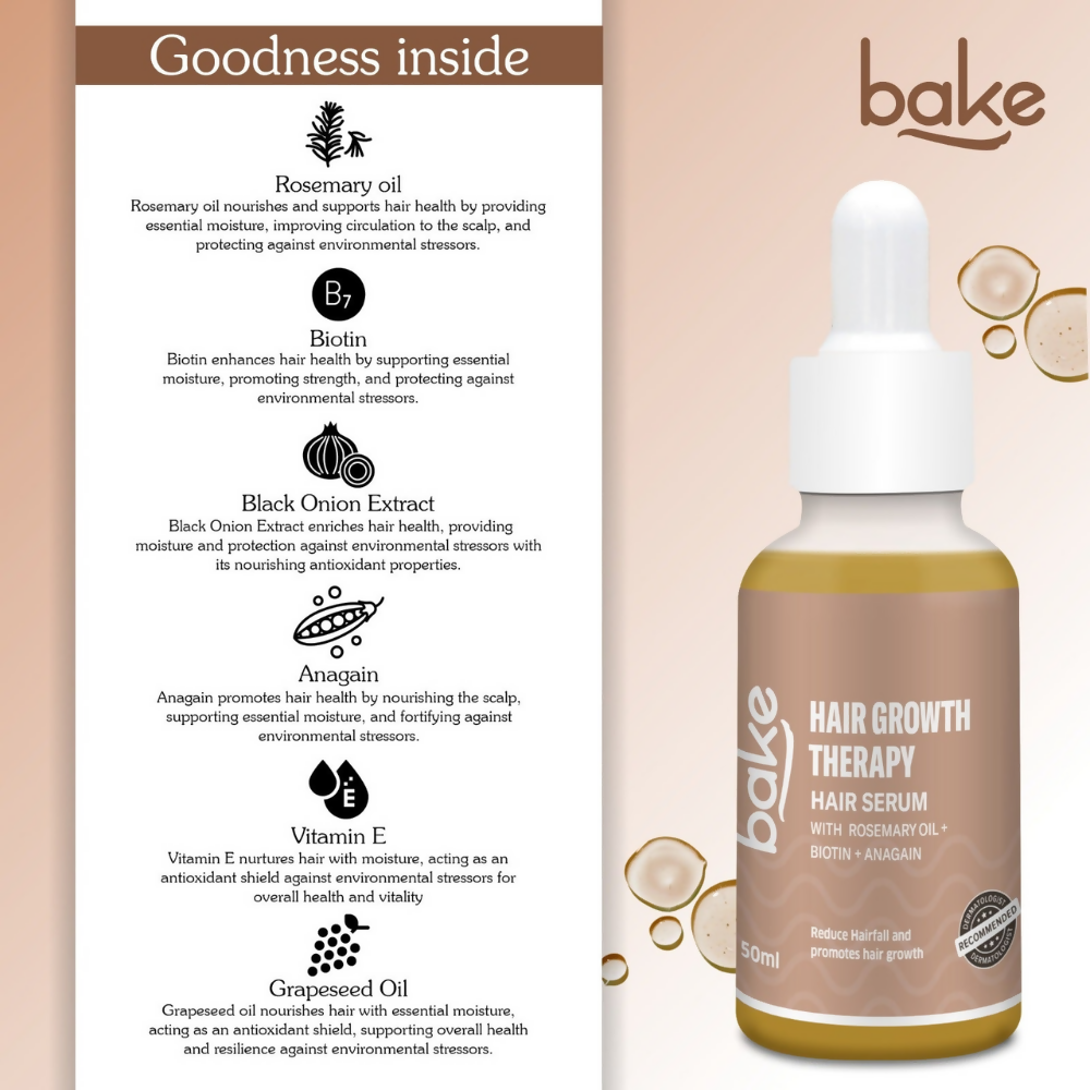 Bake Pure Rosemary Oil Hair Serum with Anagain & Biotin