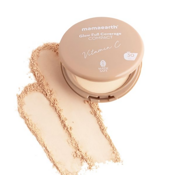 Mamaearth Glow Full Coverage Compact With SPF 30 - Ivory Glow - Distacart