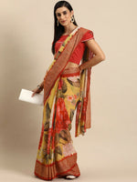 Thumbnail for Ahalyaa Women's Traditional Semi Stitch Saree - Yellow - Distacart