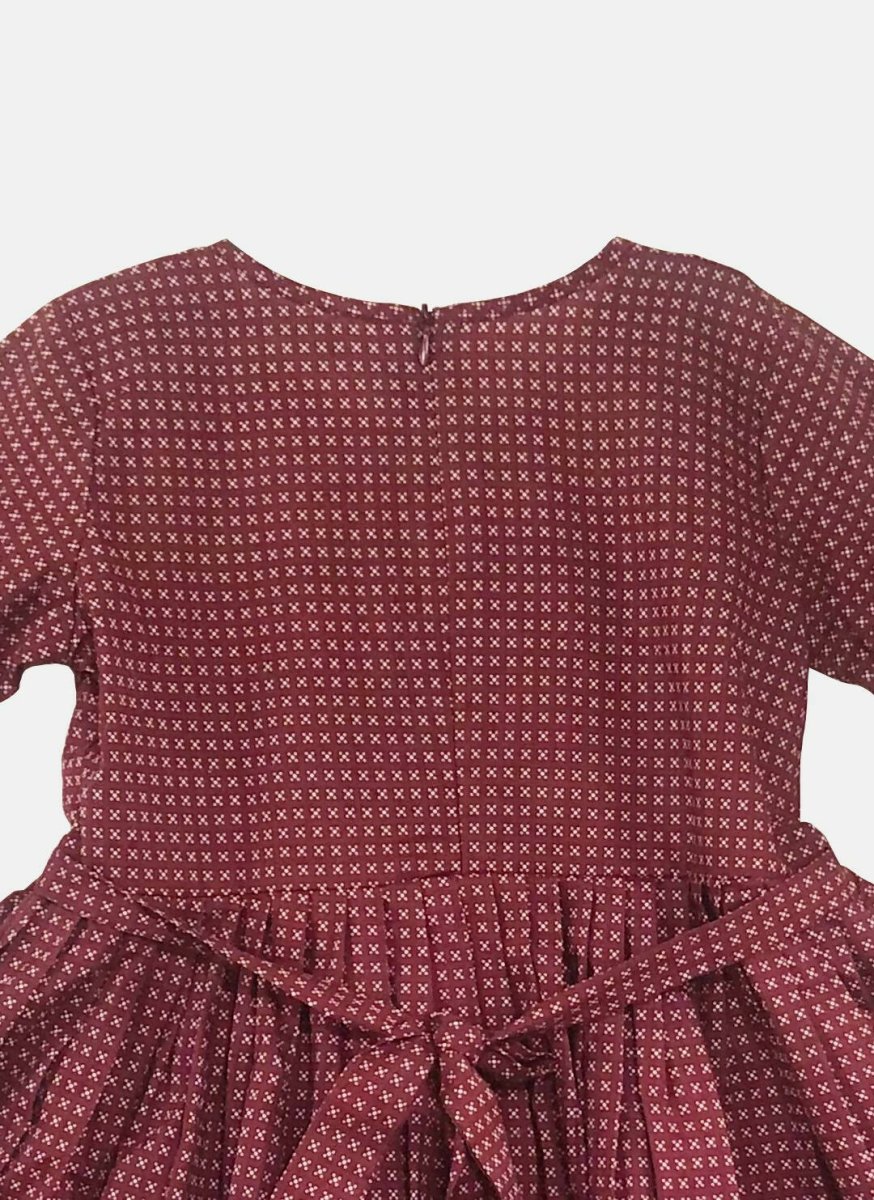 Ahalyaa Maroon Pure Cotton Digital Printed Kids Kurta Sharara Set For Girls - Distacart