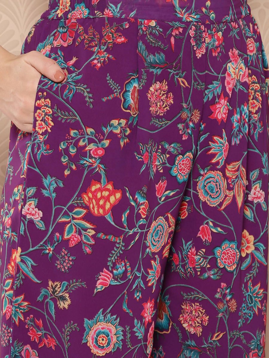 Ahalyaa Women's Traditional wear Kurta Set - Purple - Distacart