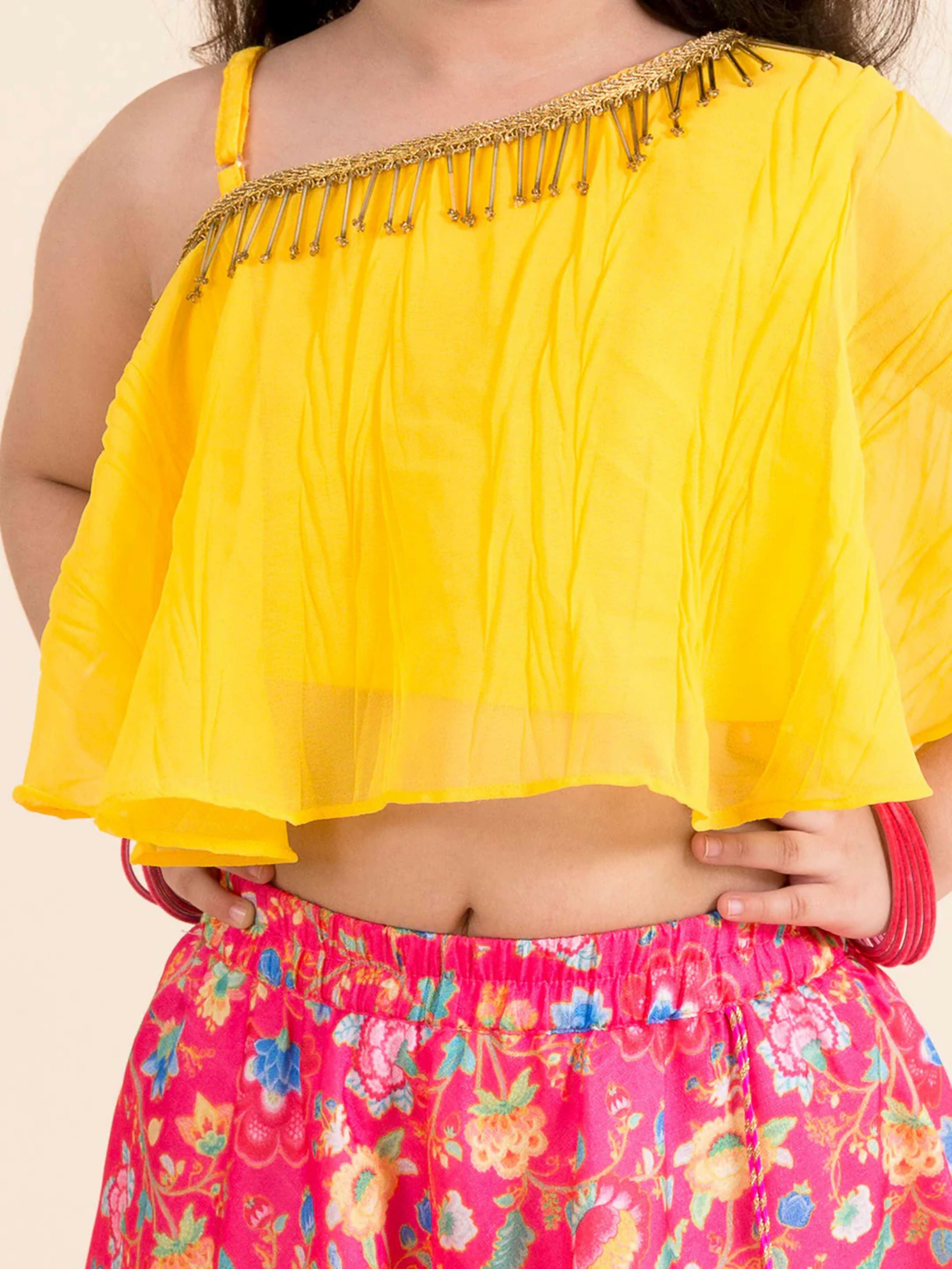 Joban Fashion Girl's Yellow Color Lehenga Choli