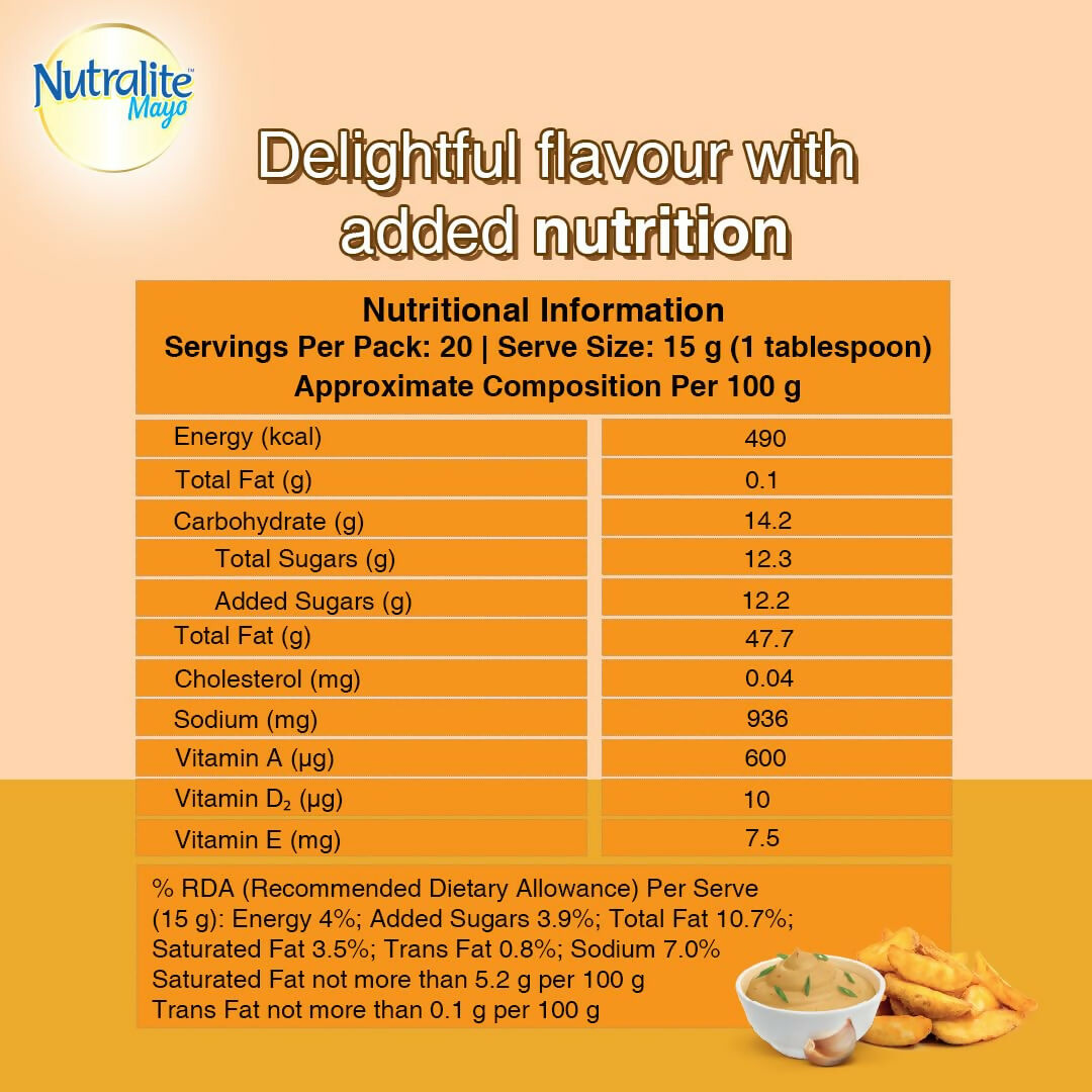 Nutralite Mayo Cheesy Garlic|Eggless Mayonnaise - Distacart