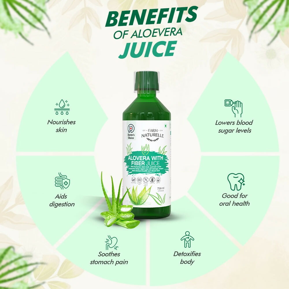Farm Naturelle Aloe Vera Juice - Revitalize Hair, Skin, and Digestive Health
