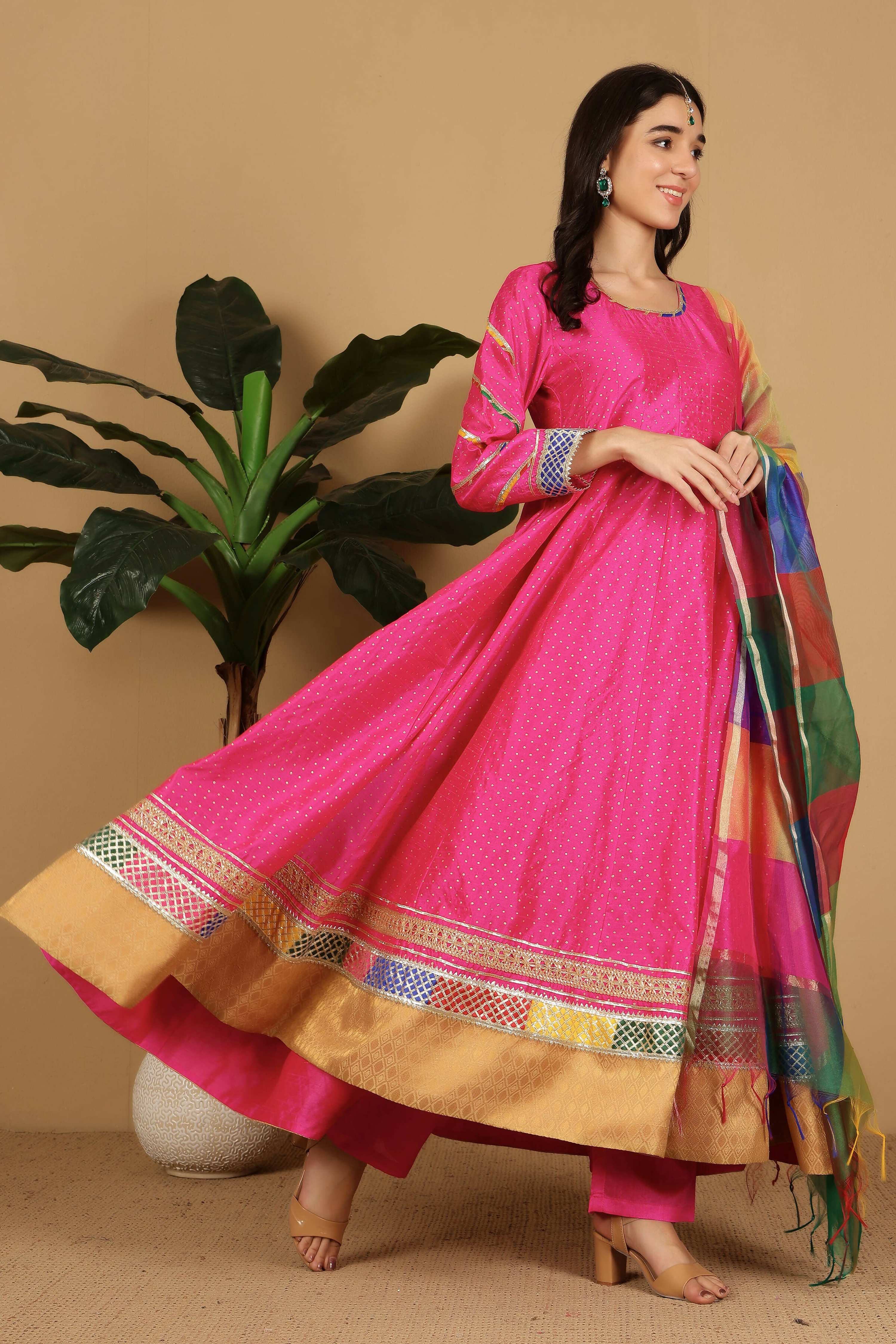 Joban Fashion Pink Silk Lehenga Set