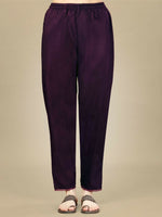 Thumbnail for Jyoti Fashion Women's Purple Silk Blend Embroidery & Sequence work Kurta with Trouser & Dupatta - Distacart