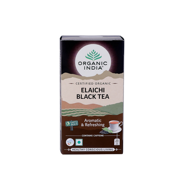 Organic India Elaichi Flavoured Black Tea Bags - Distacart