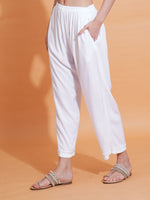 Thumbnail for Pahnaz Luxury Rayon Chikankari Handwork Palazzo-White - Dista