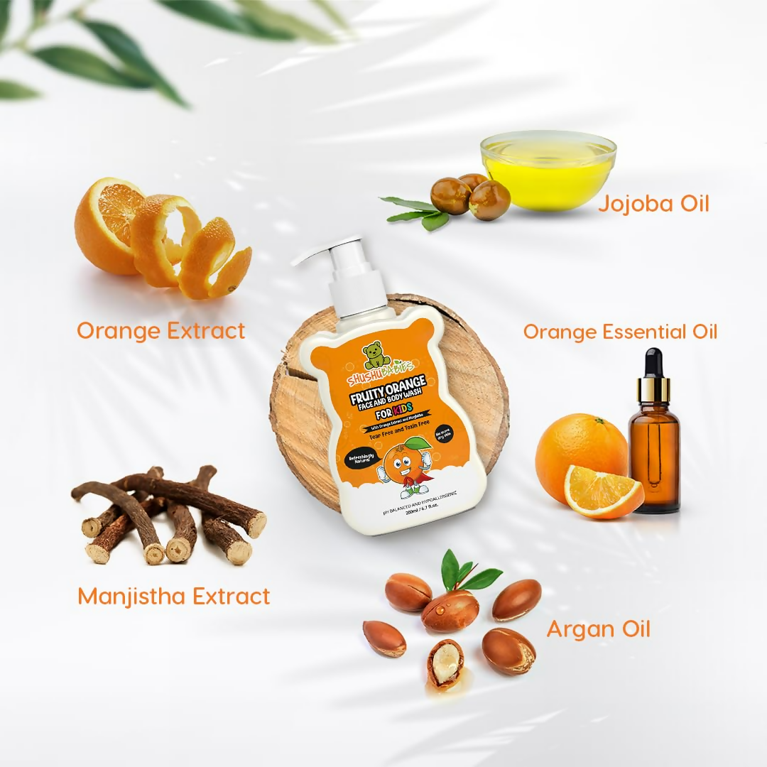 ShuShu Babies Fruity Orange Face and Body Wash (under 4-12 Years) - Distacart