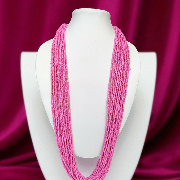 Inhanns Rangsaaz 20-Layer Luxe Long Beaded Only Necklace - Halka Pink - Distacart