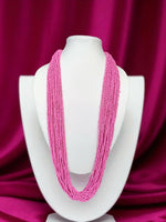 Thumbnail for Inhanns Rangsaaz 20-Layer Luxe Long Beaded Only Necklace - Halka Pink - Distacart