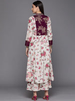 Thumbnail for Ahalyaa Womens Beige Crepe Digital Printed Kurta Palazzo Set - Distacart