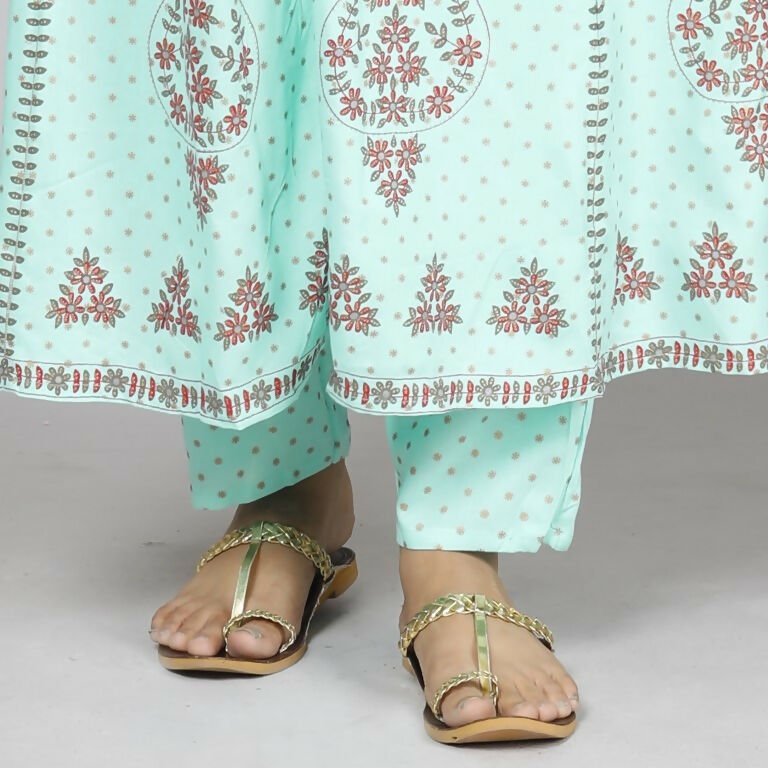 Alvano Women's Stylish Rayon Anarkali Kurta with Pant and Dupatta set Casual wear, Partywear, Wedding - Distacart