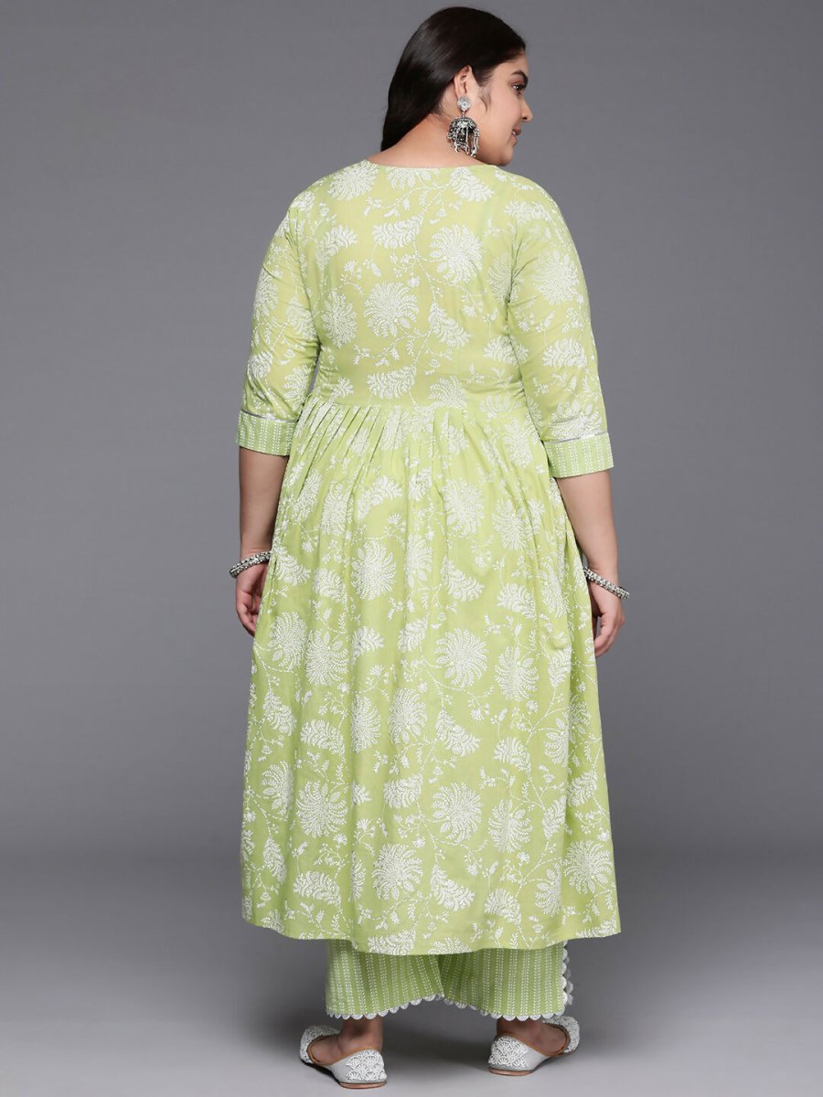 Ahalyaa Women's Traditional wear Kurta Set - Green - Distacart