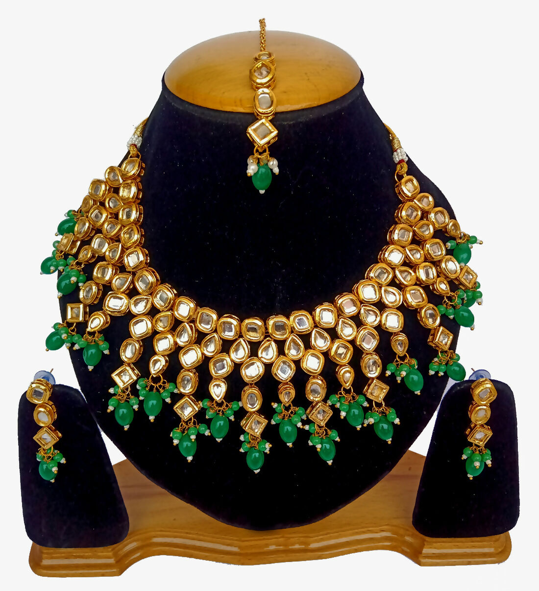 Joban Fashion Hand Made High Quality Gold Plated Base Metal Alloy Kundan Stone Studded Kundan Jewellery Set - Distacart