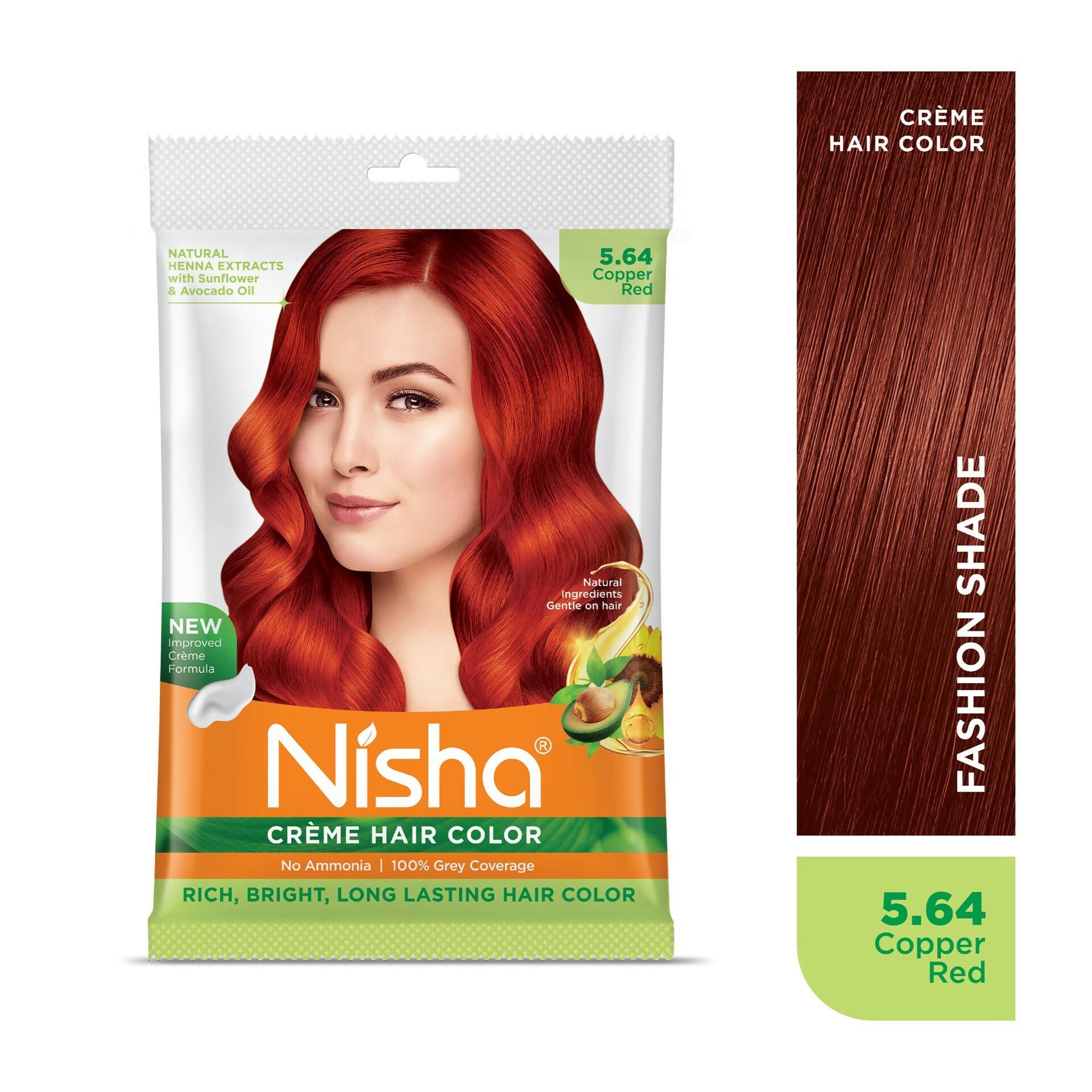 Nisha Creme Hair Color for Women - Copper Red - Distacart