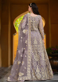 Thumbnail for Pretty Pink Pure Butterfly Net Wedding Wear Anarkali Suit - Emponline - Distacart