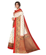Thumbnail for Vamika white & red Printed Art Silk Saree - Distacart