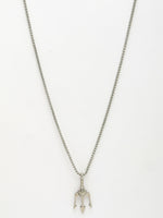 Thumbnail for NVR Men's Silver-Plated Stainless Steel Geometric Charm Pendant With Chain - Distacart