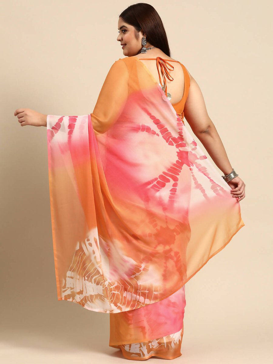 Ahalyaa Women's Traditional wear Saree - Orange - Distacart
