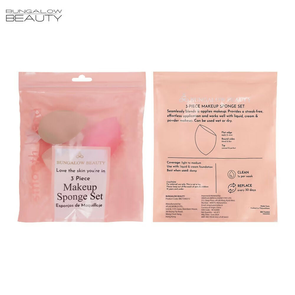 BUNGALOW BEAUTY Makeup Blending Sponge - Pack of 3 - Dista