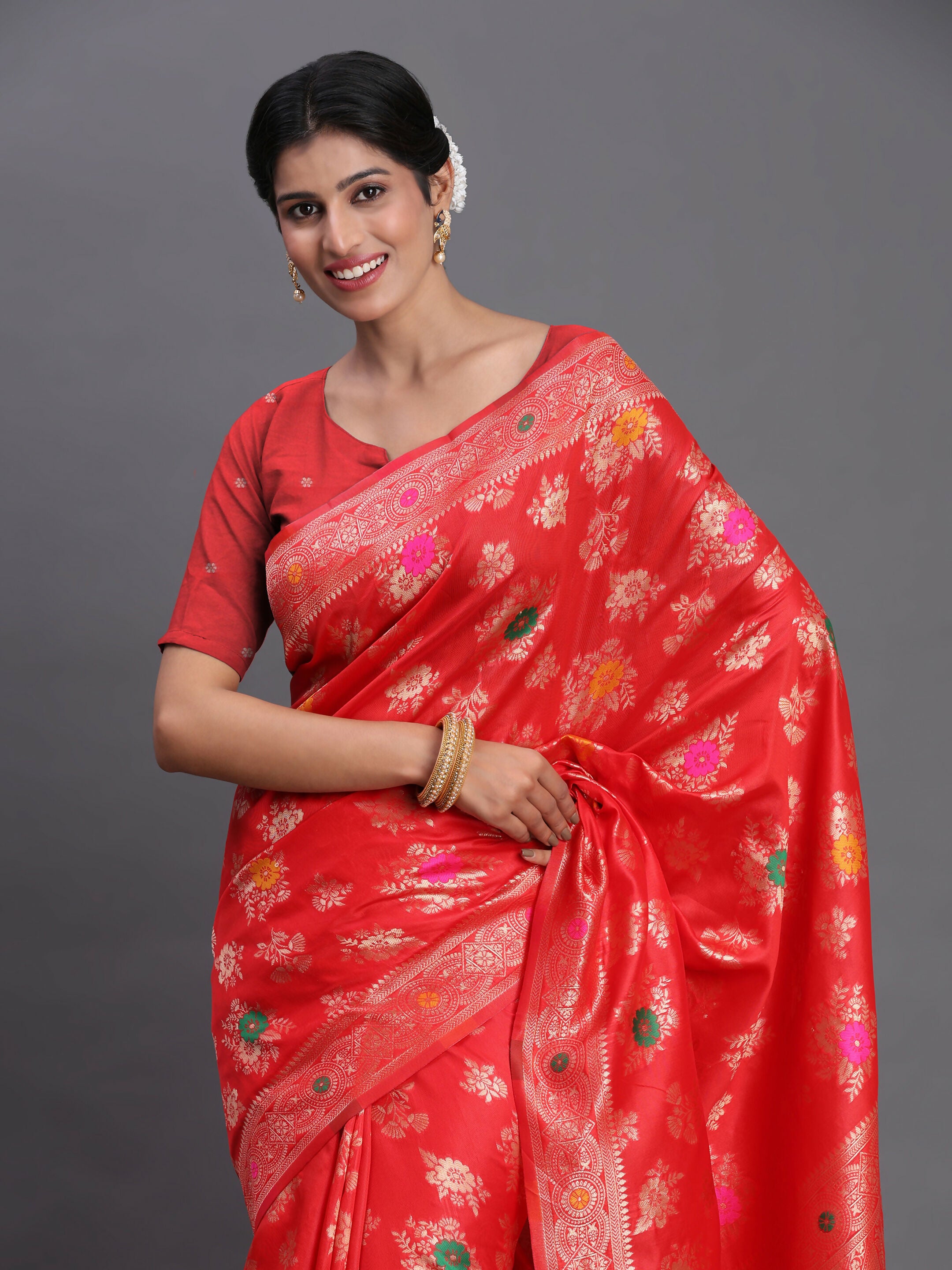Astita Banarasi Silk Red Saree