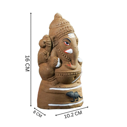 PujaNPujari Eco-Friendly Plantable Seed Ganesha Idol Clay-6inch - Dista
