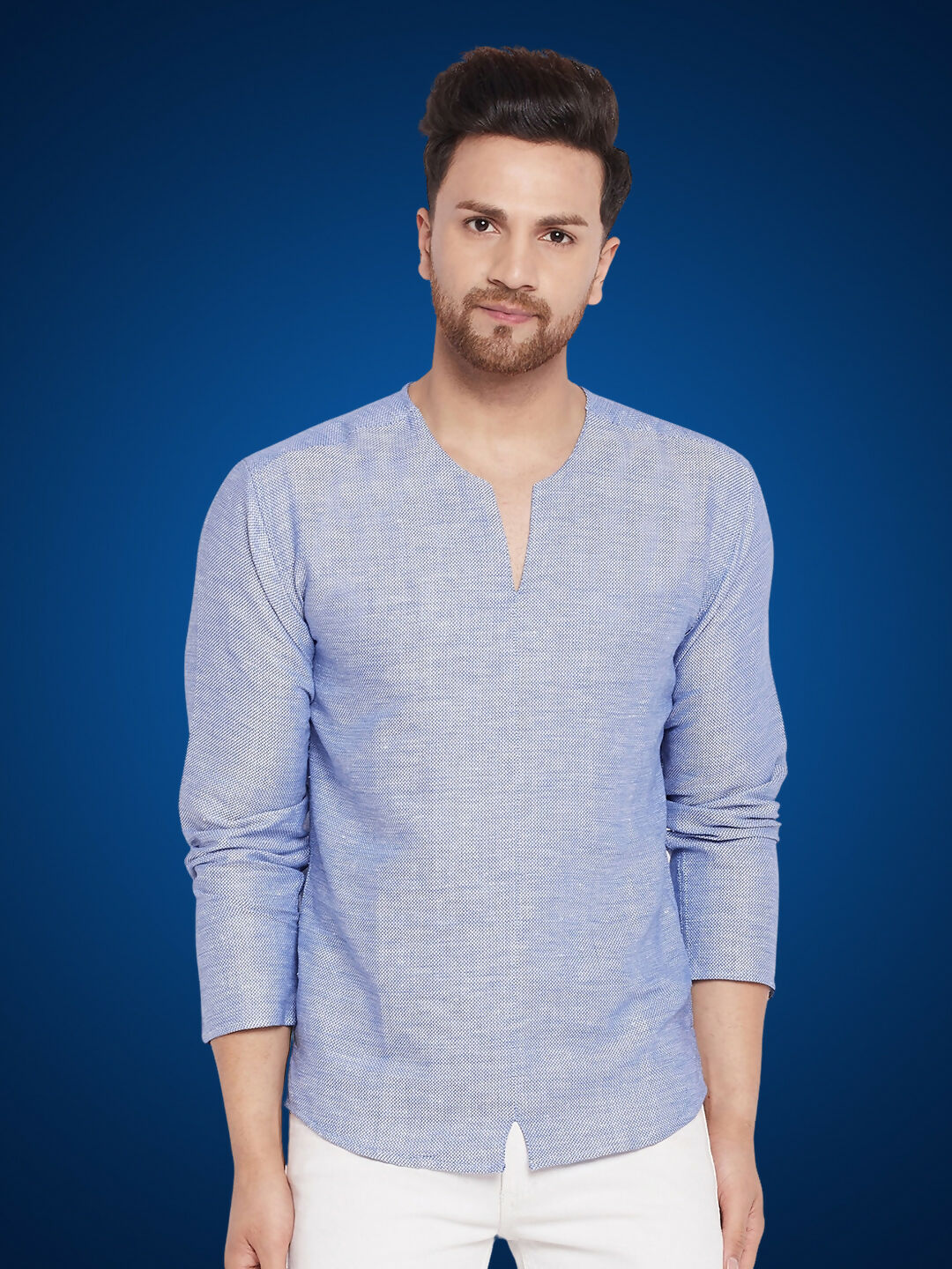 Even Apparels Men's Pure Cotton Blue Kurta - Distacart