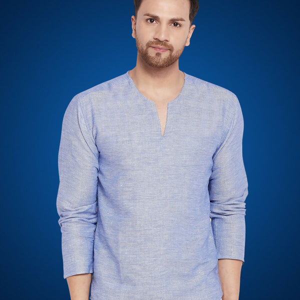 Even Apparels Men's Pure Cotton Blue Kurta - Distacart