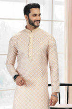 Thumbnail for Raivat Ethnic Cotton Thread Work Kurta Pajama In Yellow Colour - Dista