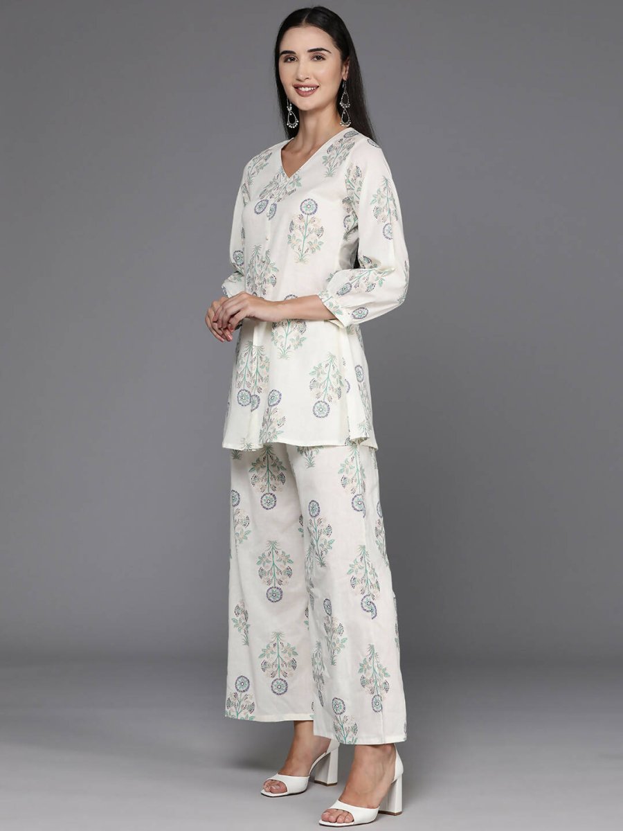 Ahalyaa Women's Traditional Wear Co-ods - Off White - Distacart