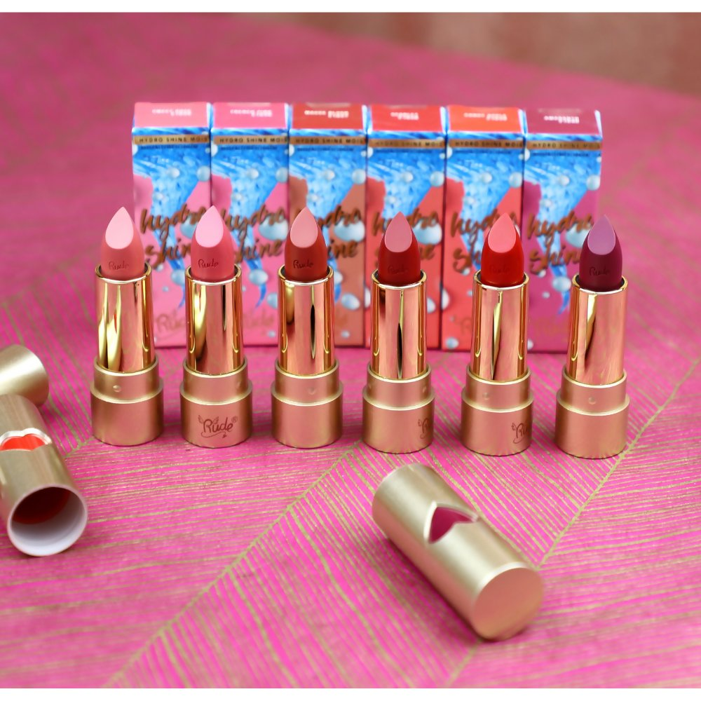 Rude Cosmetics Hydro Shine Moisturizing Lipstick - Candy Apple - Distacart