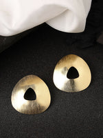Thumbnail for NVR Women Gold-Plated Alloy Triangular Drop Earrings - Distacart