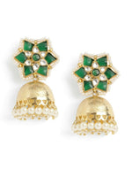 Thumbnail for Nuyug 22K Gold Plated Panna Jhumki Earrings