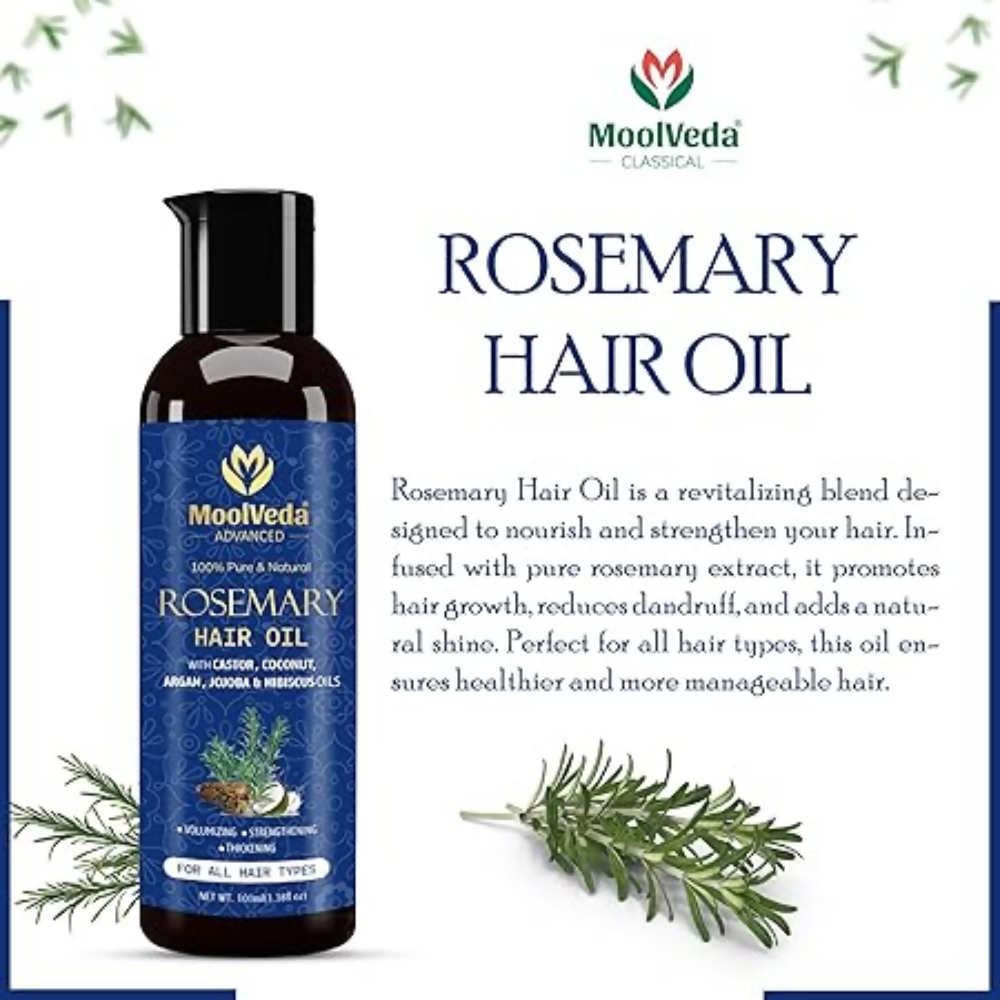 Moolveda 100% Pure Rosemary Hair Oil for Hair Growth - Distacart