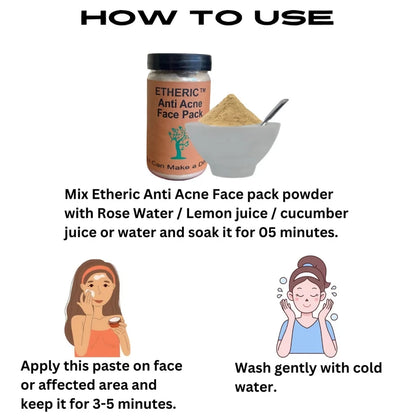 Etheric Anti Acne Face Pack – Natural Herbal Skin Clarifying Treatment - Dista