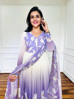 Thumbnail for Teeya Creation Multi Colour Faux georgette Printed With Hand Work Party Wear Gown