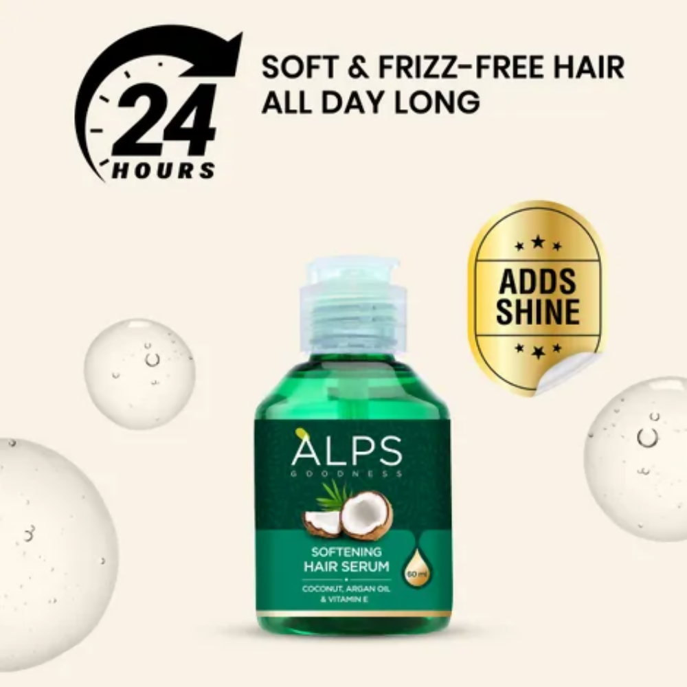 Alps Goodness Softening Hair Serum with Coconut, Argan Oil & Vitamin E - Distacart